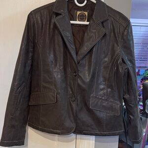 Giacca Dark Brown Leather Jacket